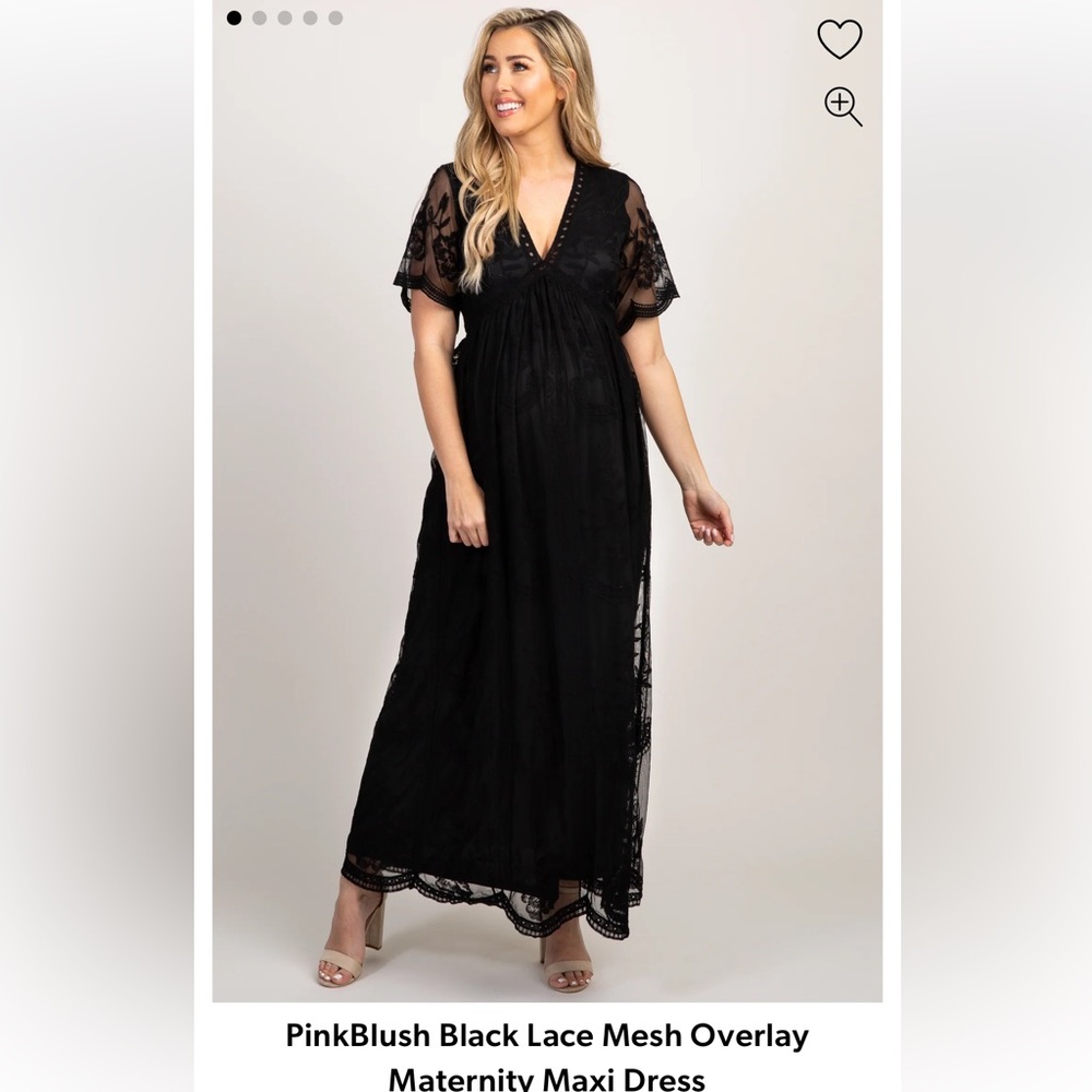 PinkBlush black lace maternity dress, size L, excellent used condition